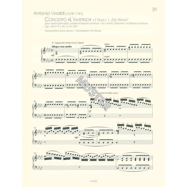 Ricordi Vivaldi Vier Jahreszeiten Pian