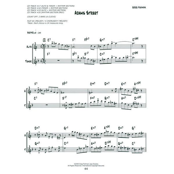 Greg Fishman Jazz Saxophone Duets 1