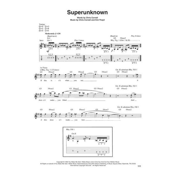 Hal Leonard Soundgarden Anthology