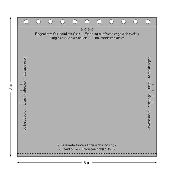 Stairville Curtain 300g/m 3.0x3.0m DGr