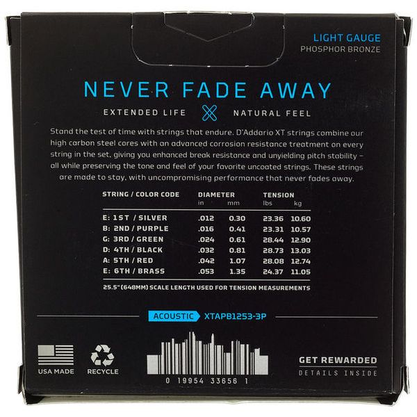 Daddario XTAPB1253-3P Light