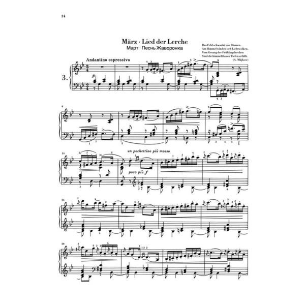 Henle Verlag Tschaikowsky Die Jahreszeiten