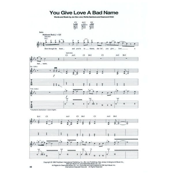 Music Sales Bon Jovi Cross Road Guitar