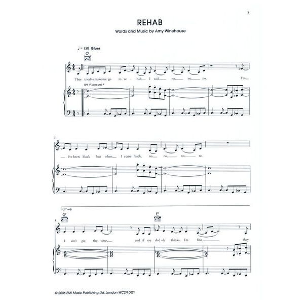 Hal Leonard Amy Winehouse Back to Black