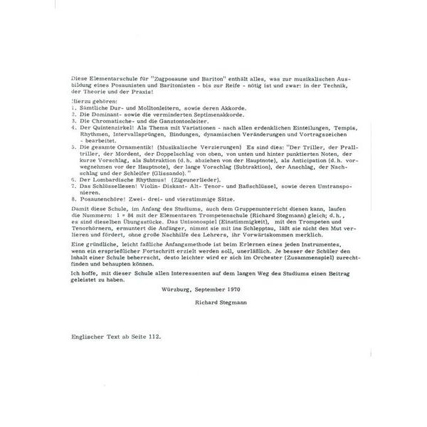 Richard Stegmann Elementarschule für Zugposaune