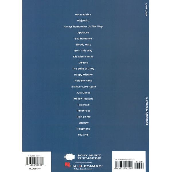 Hal Leonard Lady Gaga Super Easy