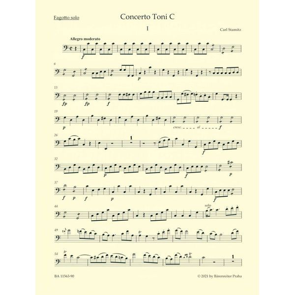 Brenreiter Stamitz Fagottkonzert C-Dur