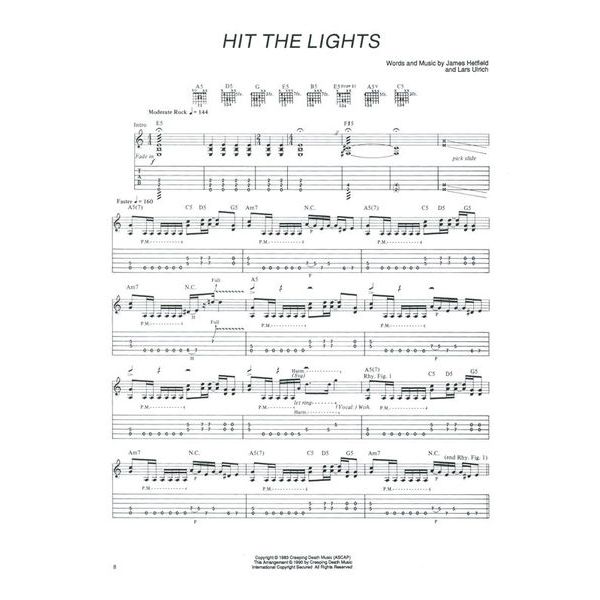 Cherry Lane Music Company Metallica Kill 'Em All