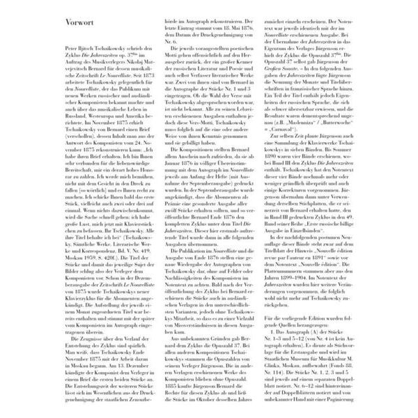 Henle Verlag Tschaikowsky Die Jahreszeiten