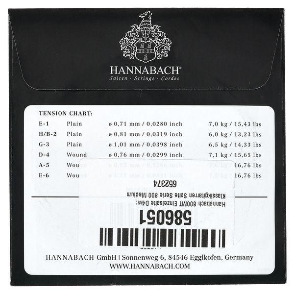 Hannabach 800MT single String D4w