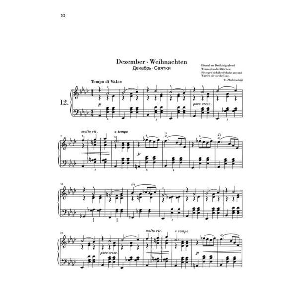 Henle Verlag Tschaikowsky Die Jahreszeiten