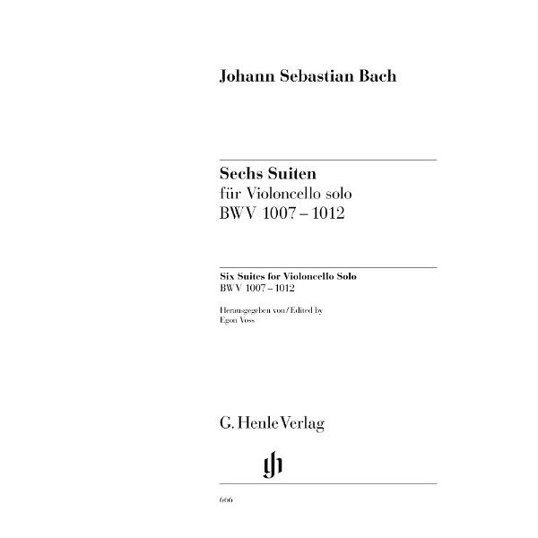 Henle Verlag Bach Sechs Suiten BWV1007-1012