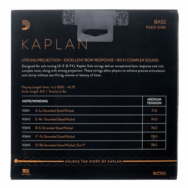 Daddario KS610-3/4M Kaplan Solo Bass