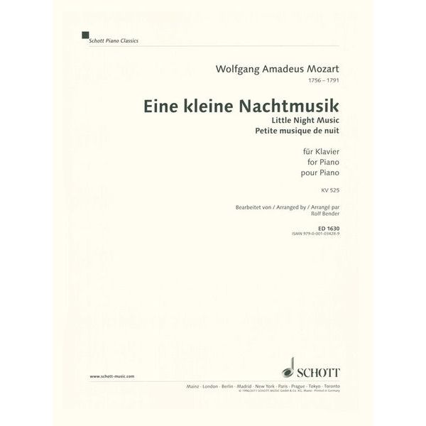 Schott Mozart Kleine Nachtmusik Piano