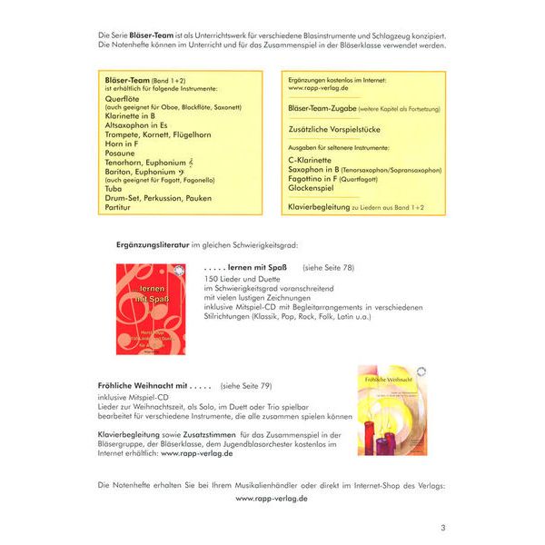 Horst Rapp Verlag Blser-Team 1 Clarinet