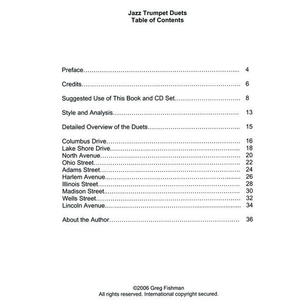 Greg Fishman Jazz Trumpet Duets