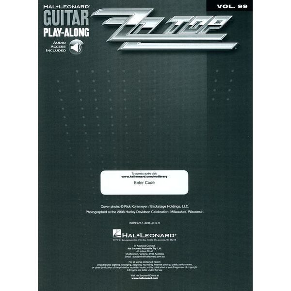 Hal Leonard Guitar Play-Along ZZ Top