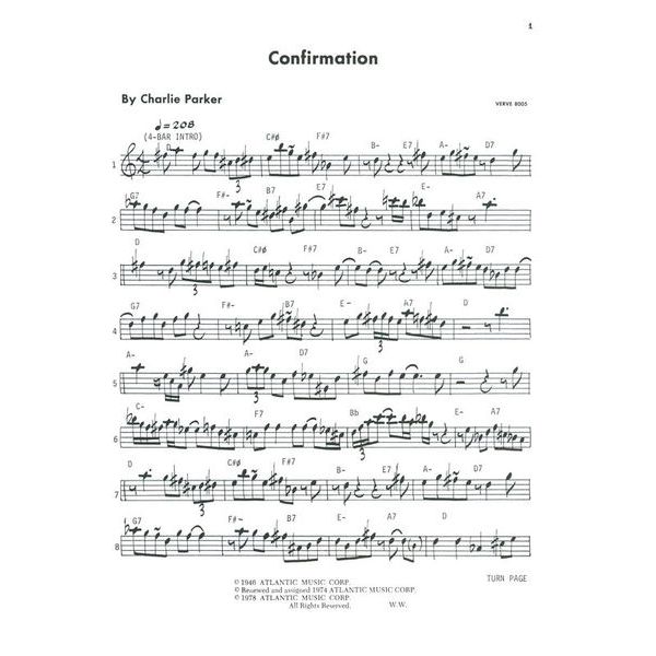 Atlantic Music Charlie Parker Omnibook Eb