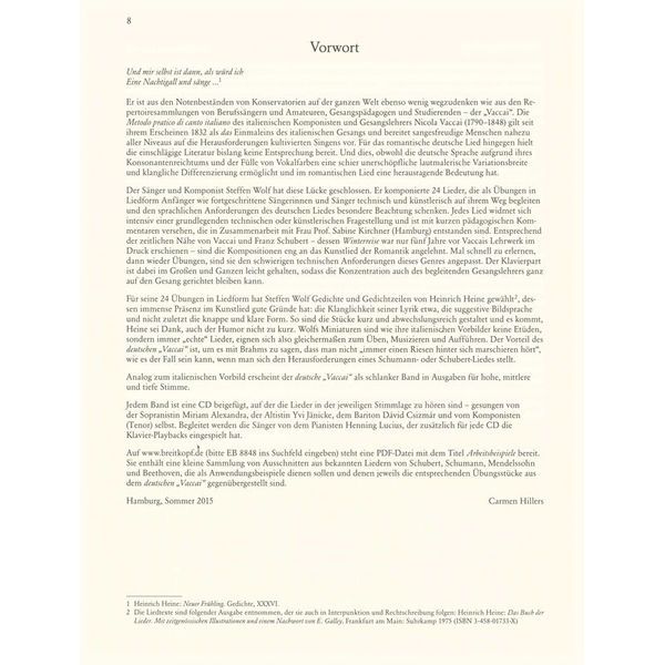 Breitkopf & Hrtel Wege zum Liedgesang Hoch