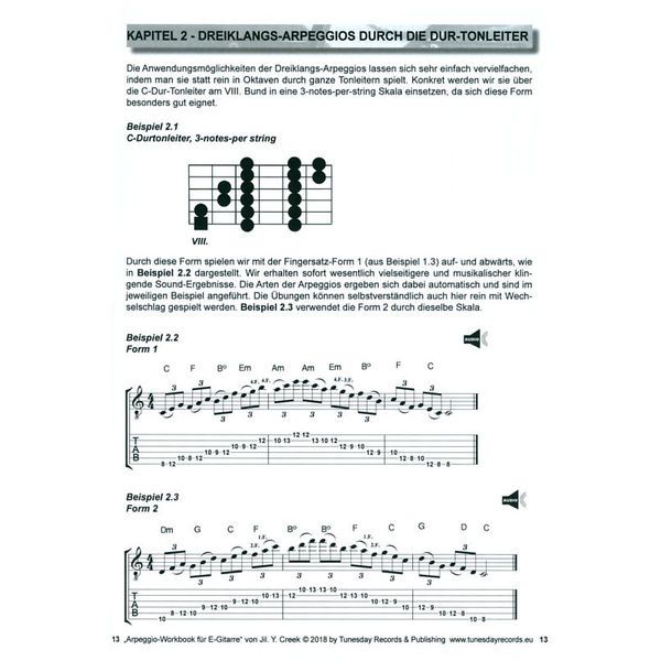 Tunesday Records Arpeggio-Workbook E-Guitar
