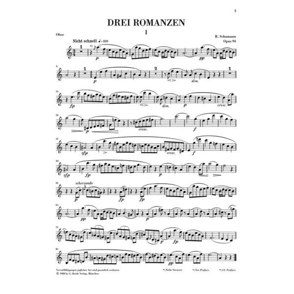 Henle Verlag Schumann Romanzen Oboe