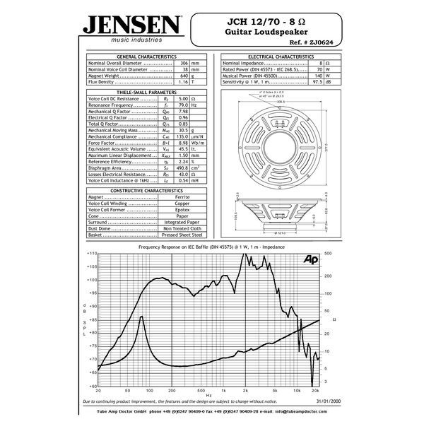 Jensen JCH 1270-8 Chicago 8Ohm