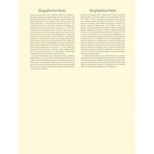 Breitkopf & Hrtel Siqueira 3 Etüden Oboe