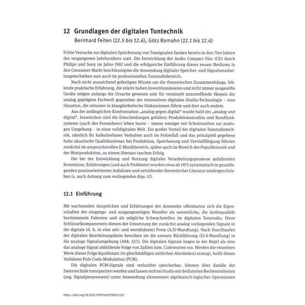 De Gruyter Handbuch der Tonstudiotechnik