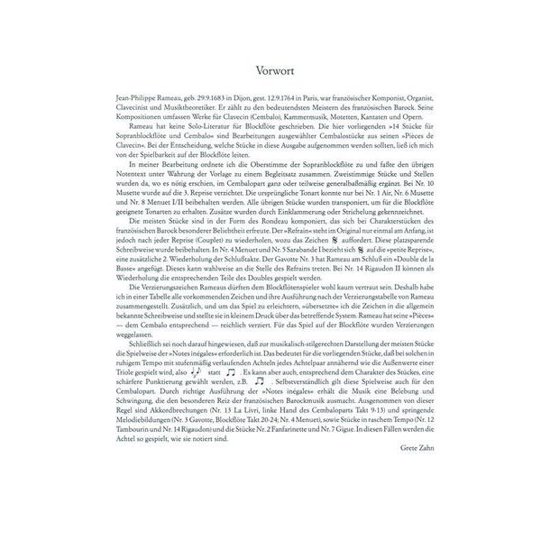 Heinrichshofen Verlag Rameau Spielstücke Blockflöte