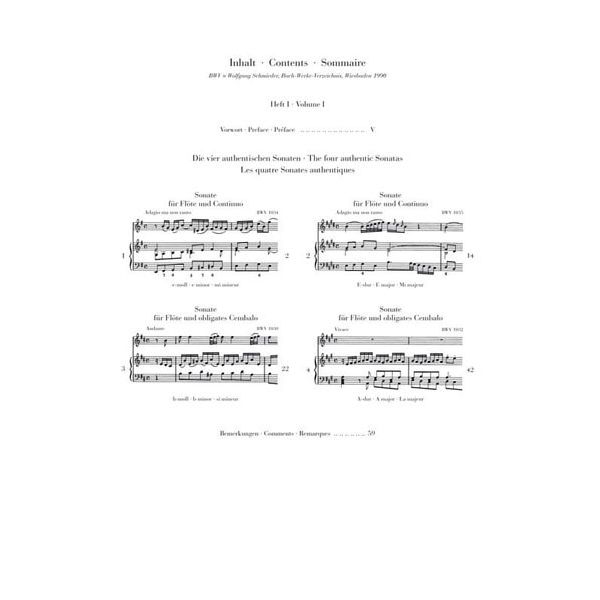 Henle Verlag Bach Flötensonaten 1