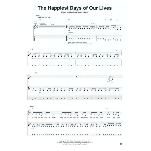 Hal Leonard Pink Floyd: The Wall Guitar