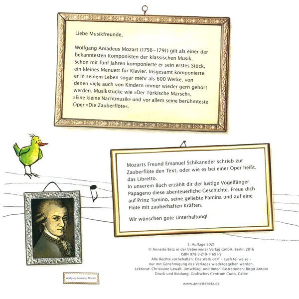 Annette Betz Verlag Zauberflöte Musikbilderbuch