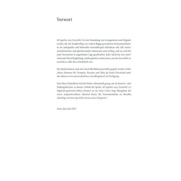 Universal Edition All Together Easy Ensemble 2