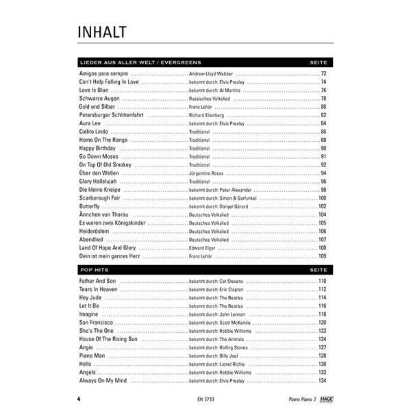 Hage Musikverlag Piano Piano 2 Easy