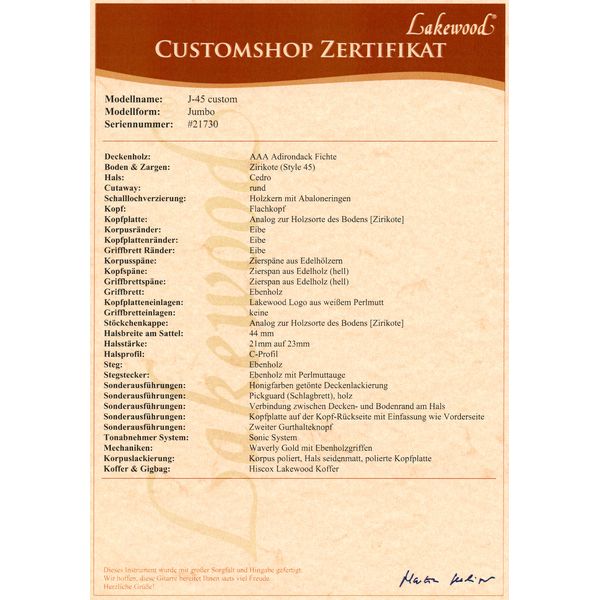 Lakewood J-45 Custom CP Showroom