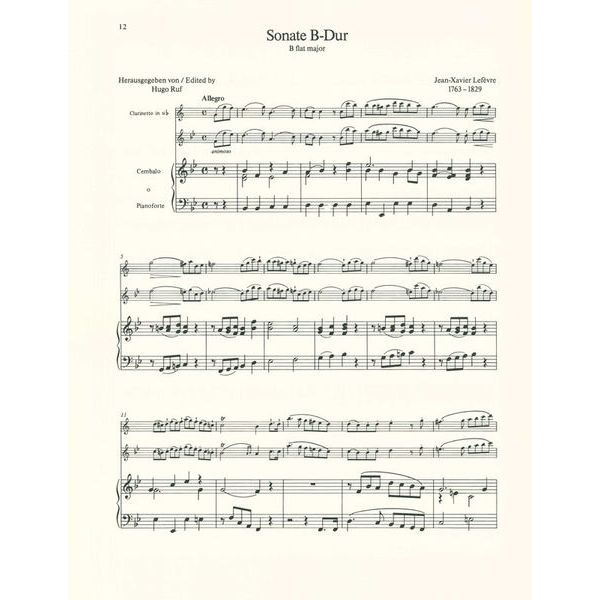 Schott Lefèvre 2 Sonaten