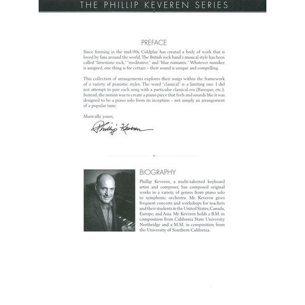 Hal Leonard Coldplay For Classical Piano