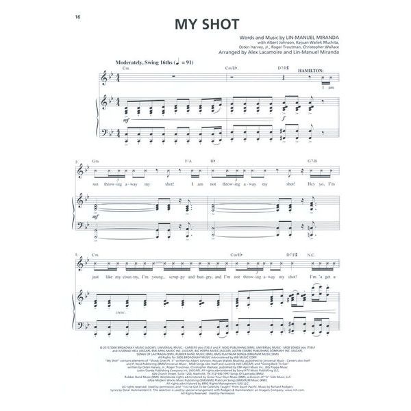 Faber Music Hamilton Vocal