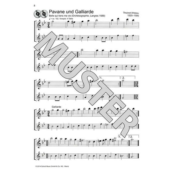 Schott Barocke Tnze Altblockflöte