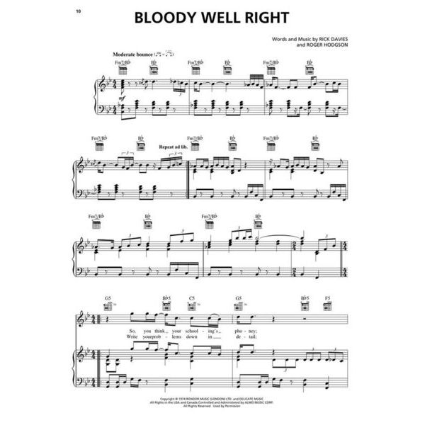 Hal Leonard Supertramp Greatest Hits