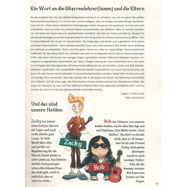 Schott Gitarre Lernen Zacky & Bob 1
