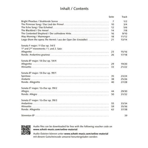 Schott Hook Sonaten und Spielstücke