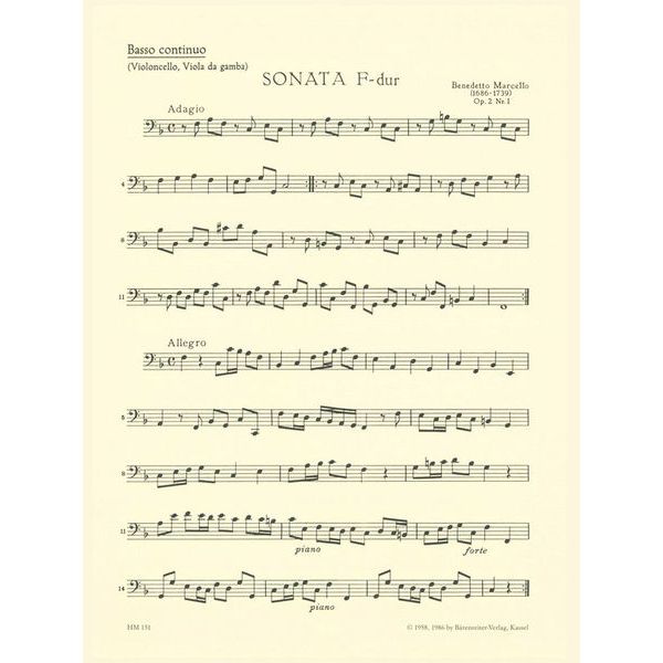 Brenreiter Marcello Sonaten 1