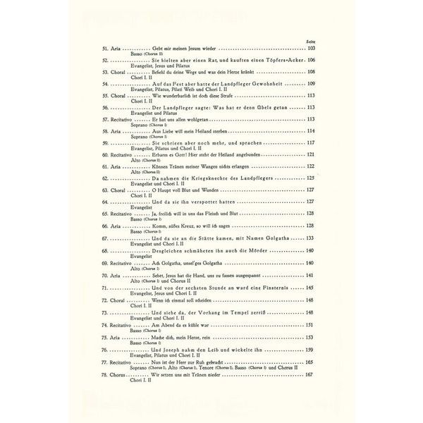 Edition Peters Bach Matthus-Passion BWV 244