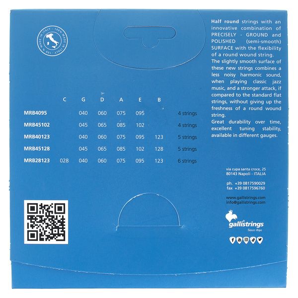 Galli Strings MRB45128 Bass Half Round