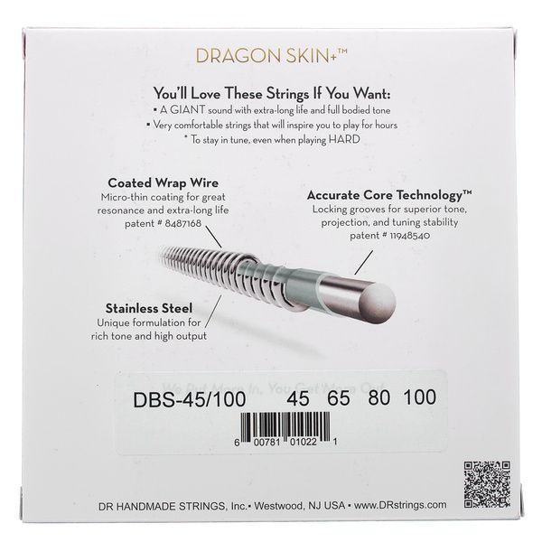 DR Strings Dragon Skin+ DBS-45/100 Coated