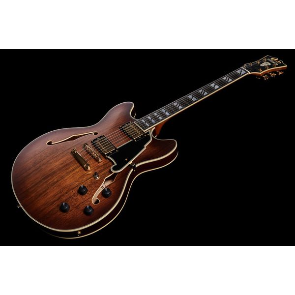 DAngelico Deluxe DC Satin Brown Burst