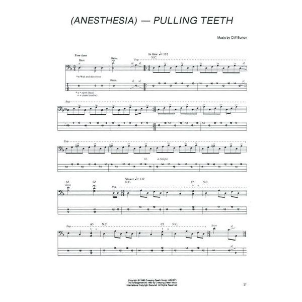 Cherry Lane Music Company Metallica Kill 'Em All