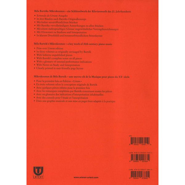 Wiener Urtext Edition Bartok Mikrokosmos 1