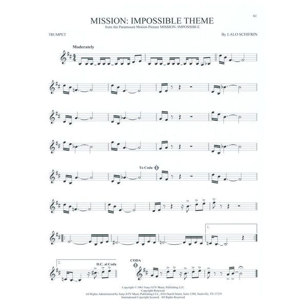 Hal Leonard 101 Movie Hits for Trumpet